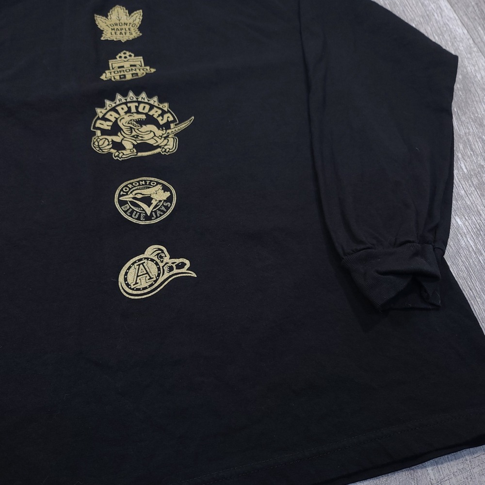 OVO Long Sleeve Shirt Mens Large Black Drake Night 2018 Toronto Sports Logos - Picture 3 of 5